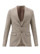 Matchesfashion.com Caruso - Aida Single-breasted Checked Wool-blend Blazer - Mens - Brown White