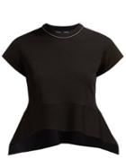 Matchesfashion.com Proenza Schouler - Draped Peplum Stretch Jersey Top - Womens - Black