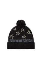 Perfect Moment - Star-jacquard Wool Beanie Hat - Womens - Black Grey