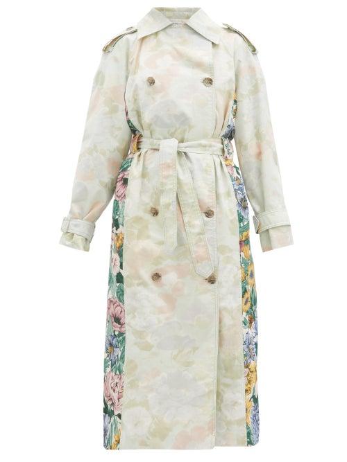 Matchesfashion.com Rave Review - Rue Floral-print Upcycled-cotton Trench Coat - Womens - Multi