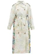 Matchesfashion.com Rave Review - Rue Floral-print Upcycled-cotton Trench Coat - Womens - Multi