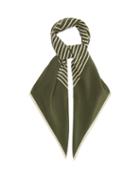 Totme - Monogram-print Silk Scarf - Womens - Green Multi