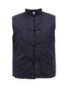 Comme Des Garons Shirt - Stand-collar Padded-gabardine Gilet - Mens - Navy