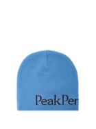 Matchesfashion.com Peak Performance - Pp Logo-jacquard Ribbed Beanie - Mens - Blue