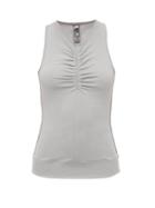 Matchesfashion.com Adidas By Stella Mccartney - Ruched V-neck Mesh-back Tank Top - Womens - Grey