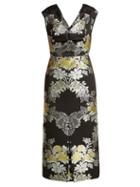 Matchesfashion.com Erdem - Gretchen Adele Jacquard Midi Dress - Womens - Black Multi