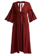 Three Graces London Georgiana Tie-back Linen Dress