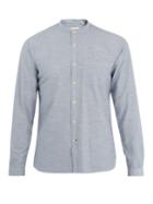Oliver Spencer Grandad-collar Striped Cotton Shirt