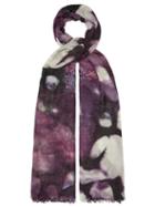 Matchesfashion.com Raey - Super Fine Splodge Print Cashmere Scarf - Womens - Purple Print