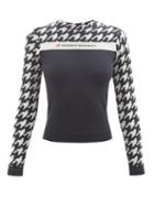 Perfect Moment - Houndstooth-jacquard Base-layer Top - Womens - Black