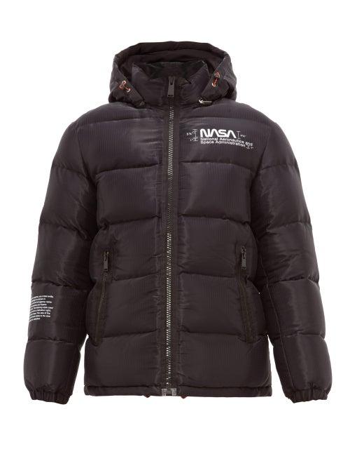 Matchesfashion.com Heron Preston - Nasa Print Down Filled Jacket - Mens - Black Multi