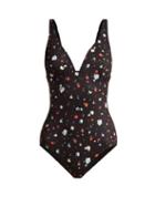 Matchesfashion.com Ganni - Pineberry Floral Print Swimsuit - Womens - Black Multi