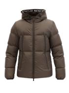 Matchesfashion.com Moncler - Montcla Logo-lined Down-filled Hooded Coat - Mens - Grey