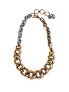 Matchesfashion.com Alexander Mcqueen - Two-tone Chunky-chain Necklace - Womens - Silver Gold
