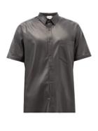 Matchesfashion.com Nanushka - Adam Short-sleeved Faux-leather Shirt - Mens - Black