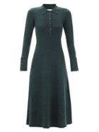 Cefinn - Josie Ribbed Wool-blend Sweater Dress - Womens - Dark Green