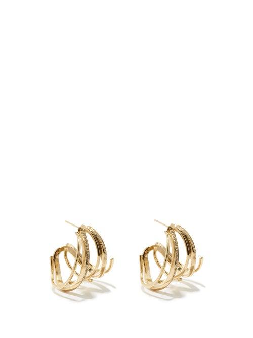Completedworks - Stratum Gold-plated & Topaz Hoop Earrings - Womens - Yellow Gold