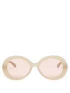 Chlo - Osco Round Acetate Sunglasses - Womens - Green Brown