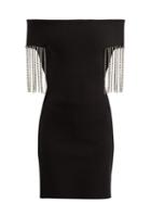 Matchesfashion.com Christopher Kane - Off The Shoulder Crystal Embellished Mini Dress - Womens - Black