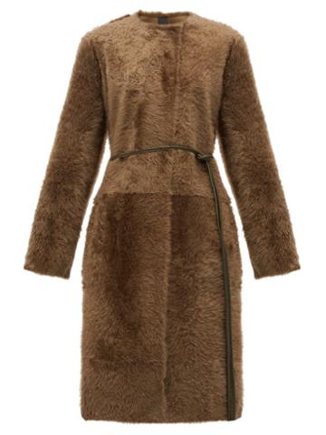Matchesfashion.com Giani Firenze - Carla Reversible Shearling Coat - Womens - Dark Green