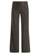 Matchesfashion.com Nili Lotan - Irene Wide Leg Wool Crepe Trousers - Womens - Grey