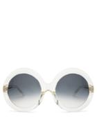 Matchesfashion.com Celine Eyewear - Round Acetate Sunglasses - Womens - Yellow