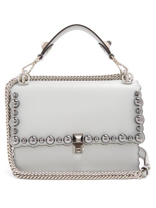 Matchesfashion.com Fendi - Kan I Leather Cross Body Bag - Womens - Light Blue