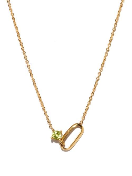 Matchesfashion.com Lizzie Mandler - August Birthstone Peridot & 18kt Gold Necklace - Womens - Green Gold