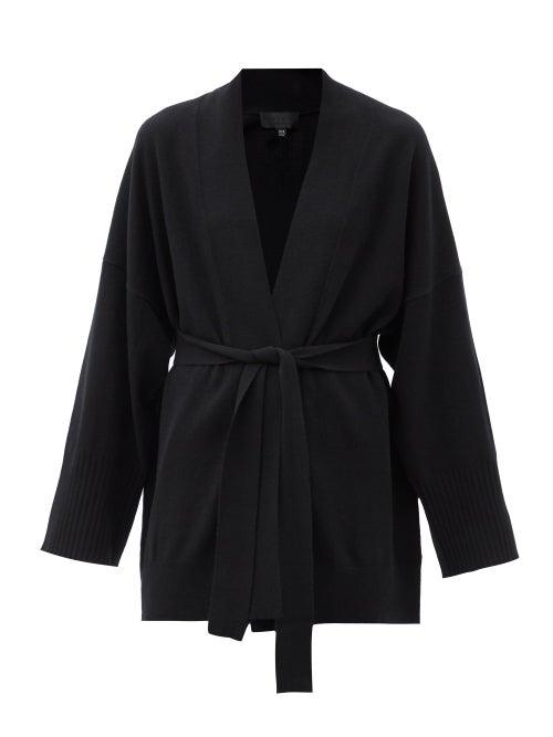 Matchesfashion.com Nili Lotan - Mackenzie Waist-tie Cashmere Cardigan - Womens - Black