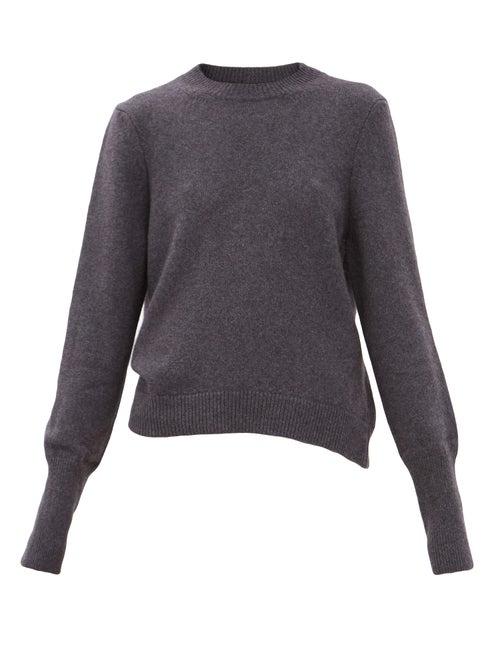 Matchesfashion.com Petar Petrov - Karmea Elongated-cuff Cashmere Sweater - Womens - Dark Grey