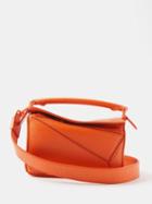 Loewe - Puzzle Mini Leather Cross-body Bag - Womens - Orange