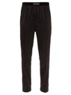 Tom Ford - Logo-patch Silk-blend Satin Pyjama Trousers - Mens - Black