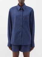 The Frankie Shop - Lui Patch-pocket Cotton-poplin Shirt - Womens - Navy
