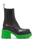 Bottega Veneta - Flame Chunky-sole Leather Ankle Boots - Womens - Black Multi