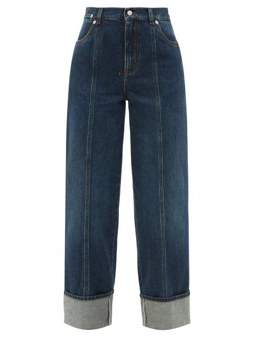 Ladies Rtw Alexander Mcqueen - High-rise Front-seam Straight-leg Jeans - Womens - Black