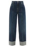 Ladies Rtw Alexander Mcqueen - High-rise Front-seam Straight-leg Jeans - Womens - Black