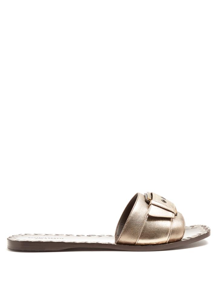 Bottega Veneta Buckle-fastening Leather Slides