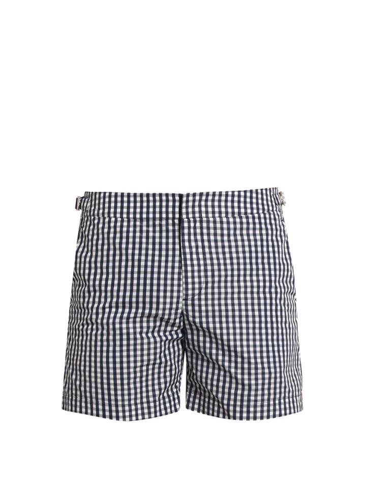 Orlebar Brown Bulldog Gingham Mid-length Swim Shorts