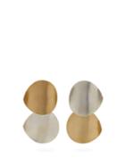Matchesfashion.com Fay Andrada - Porras Brass And Silver Layered Earrings - Womens - Gold