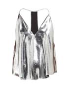 Matchesfashion.com Isabel Marant - Racerback Metallic Silk Blend Camisole - Womens - Silver