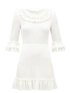 Matchesfashion.com The Vampire's Wife - The Gloria Ruffle-trim Stretch-silk Mini Dress - Womens - White