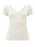 Matchesfashion.com The Row - Tain Ribbed Wool-blend Top - Womens - Ivory
