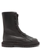 Burberry Zip-front Grained-leather Ankle Boots