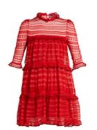 Alexander Mcqueen Ruffle-trimmed Ladder-lace Dress