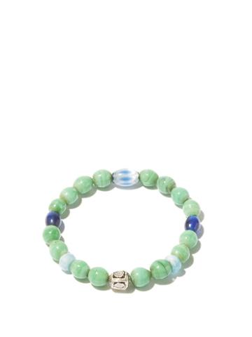 Musa By Bobbie - Diamond, Aquamarine & Silver Beaded Bracelet - Womens - Green