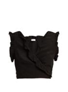 Redvalentino Ruffle-trimmed Wrap Top