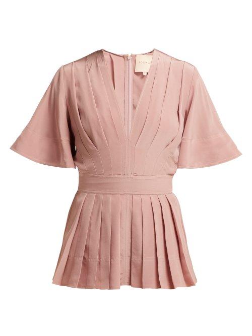 Matchesfashion.com Roksanda - Ori Silk Crepe De Chine Blouse - Womens - Pink