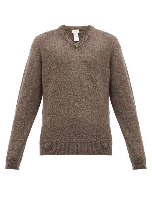 Matchesfashion.com Lemaire - V-neck Wool Sweater - Mens - Brown