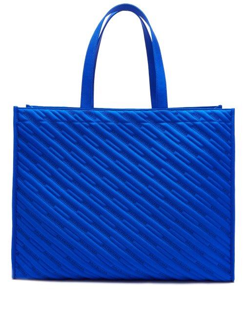 Matchesfashion.com Balenciaga - Market Shopper M Logo Canvas Tote - Mens - Blue