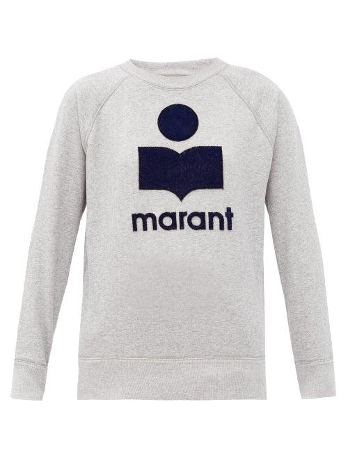 Matchesfashion.com Isabel Marant Toile - Milly Terry-logo Cotton-blend Sweatshirt - Womens - Grey